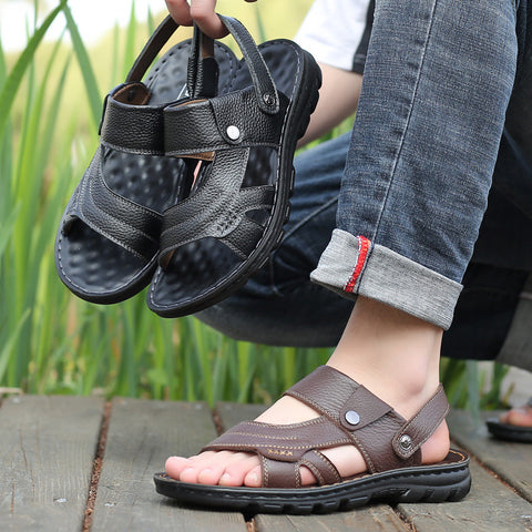 Men's Soft Bottom Cutout Grandpa Summer Old Sandals