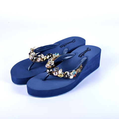 Women's And Summer Wear Rhinestone Sequins Fashion Slippers