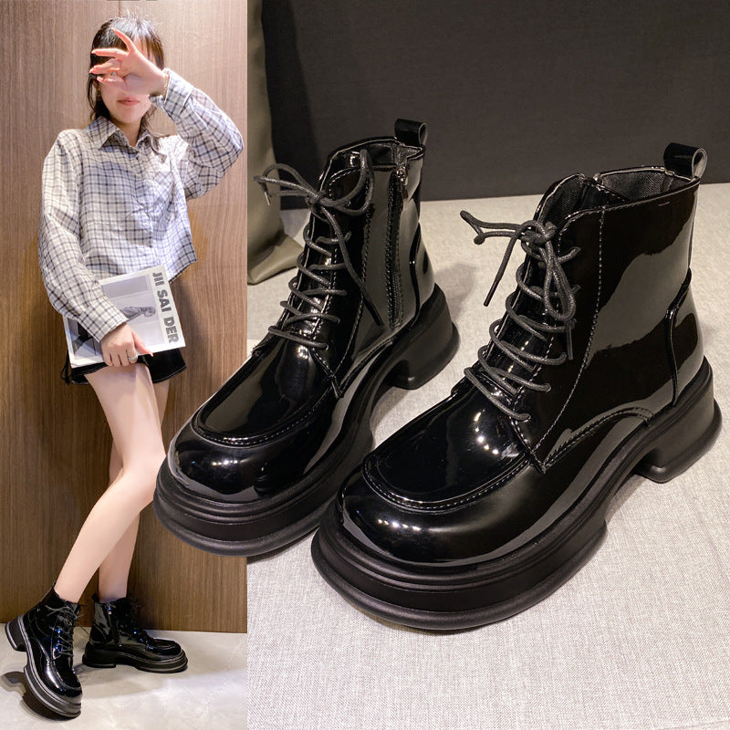 Women's British Style All-match Fashionable Summer Thick Boots