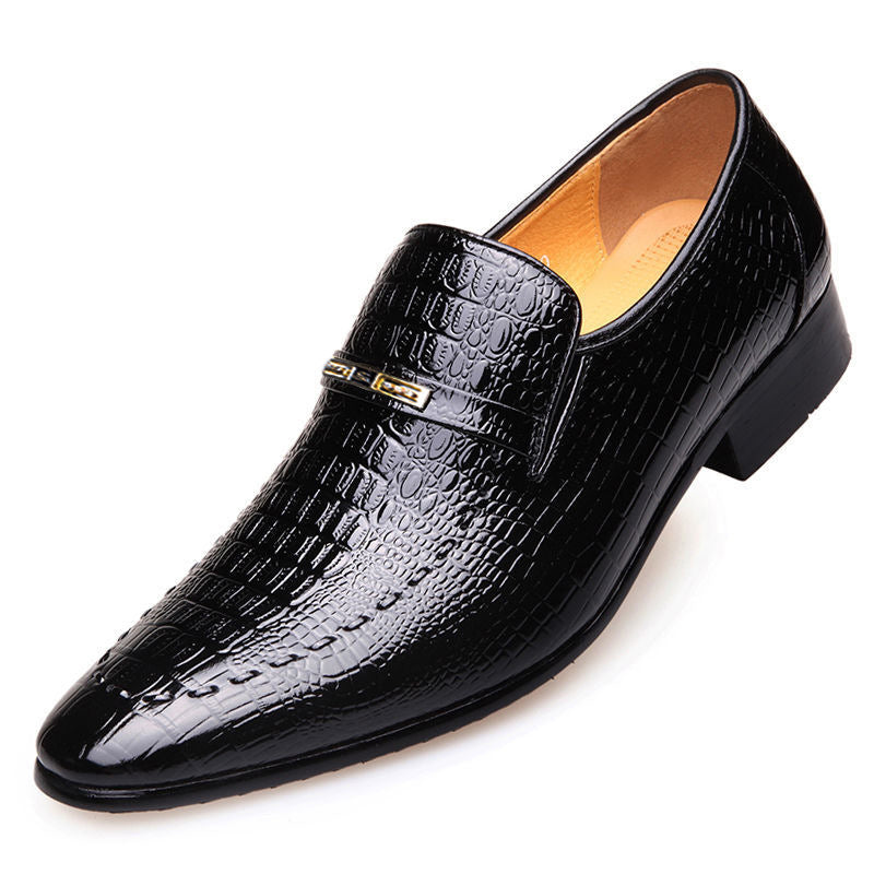 Zapatos casuales de talla grande con patrón de cocodrilo de Aofu para hombre