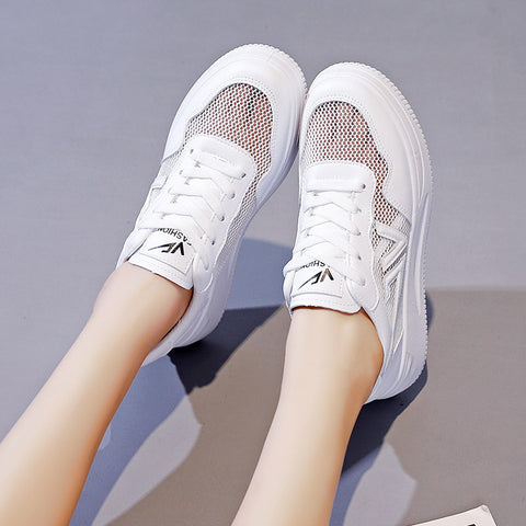 Women's & Students' Breathable White Mesh Summer Korean Sneakers