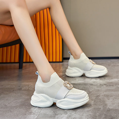 Women's Style Platform Dad Muffin Breathable Sneakers