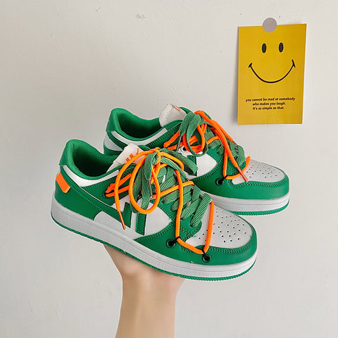 Creative Women's Platform Fashionable Korean Green Sneakers